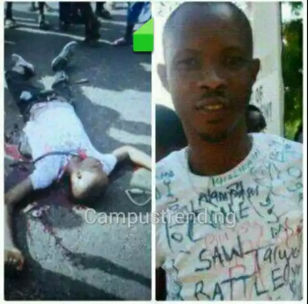 Graphic Photo: Final Year Mapoly Student "Nigga" Shot Dead By Suspected Cultists